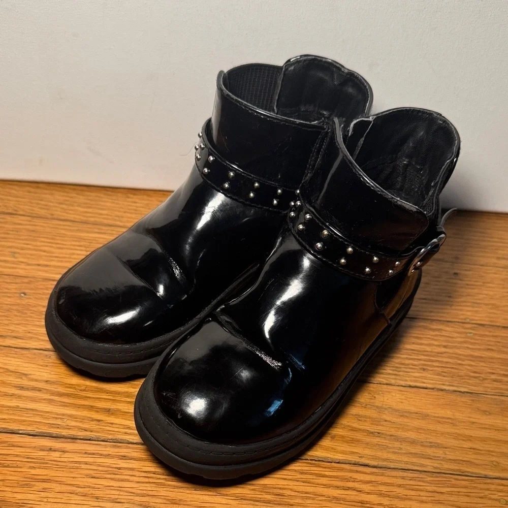 Sugar Black Kids Boots with Heart Accent